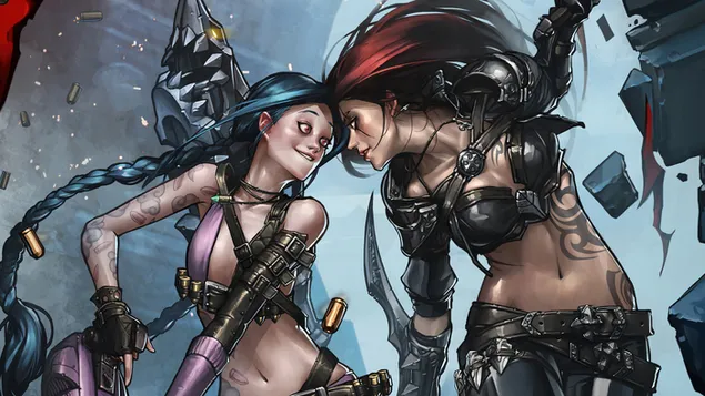 Шпалери Jinx Vs. Катаріна - League of Legends (LOL) 4K