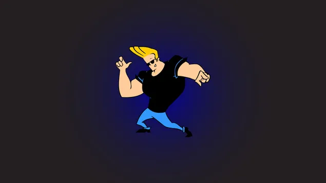 johnny bravo poserer med briller pa mork bakgrunn nedlasting