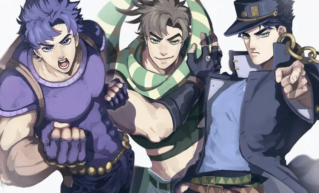 Jojos bizarre eventyr - Jonathan Joestar, Joseph Joestar & Joutarou Kuujou 2K baggrundsbillede