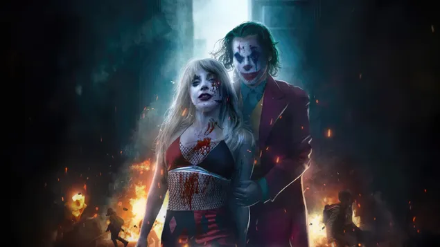 Плакат на филма Жокер 2 - трейлър от 2024 г 4K тапет