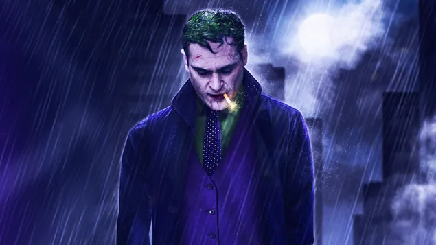 Joker dalam setelan ungu klasik 4K wallpaper