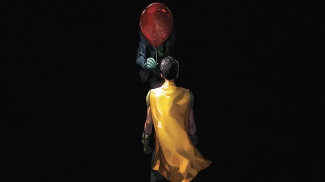 Joker's red balloon and Robin 4K wallpaper