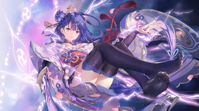 Judgement of Euthymia 'ไรเดนโชกุน' - Genshin Impact (วิดีโอเกมอนิเมะ) 4K วอลเปเปอร์