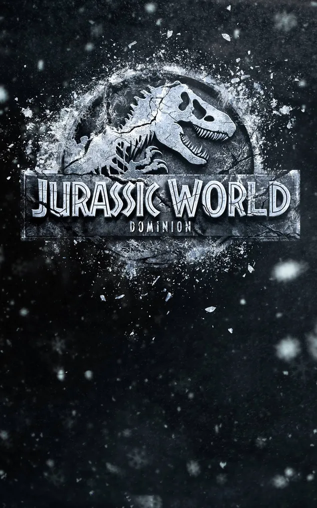 Преземете Слика на плакат од црно-бел филм за авантуристички научно-фантастичен филм Jurassic World Dominion