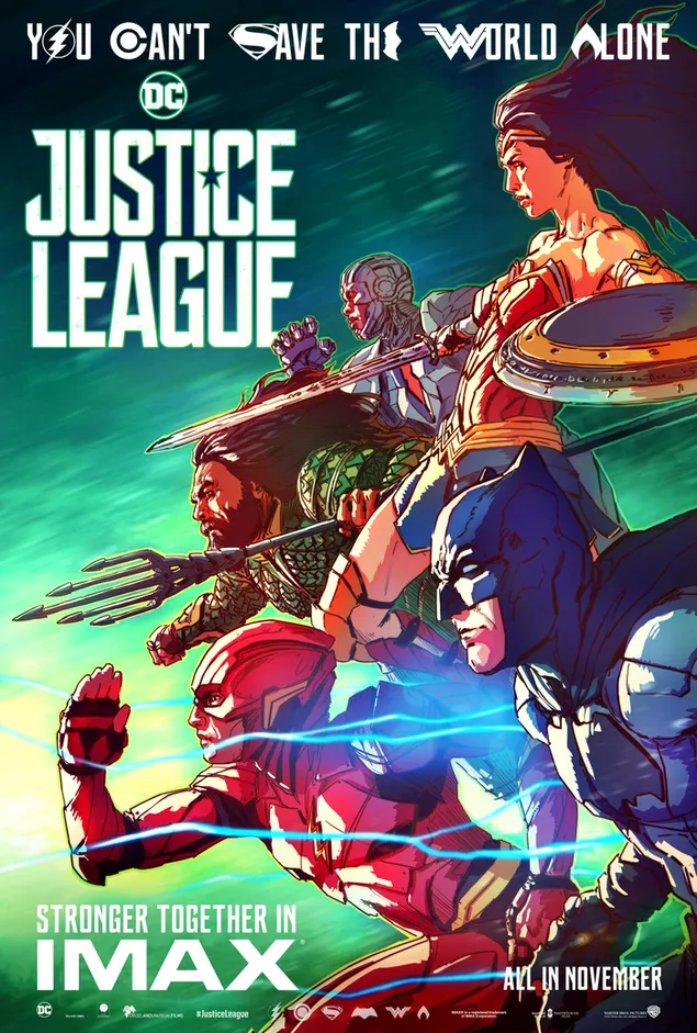 Justice League movie - comic heroes poster