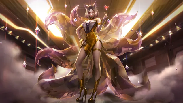 K/DA 'Ahri' Prestige Edition Splash Art - 英雄联盟 (LOL) 8K 壁纸