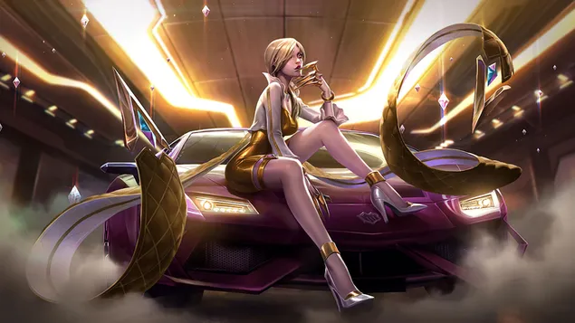 K/DA 'Evelynn' Prestige Edition Splash Art - League of Legends (LOL) 4K pozadina