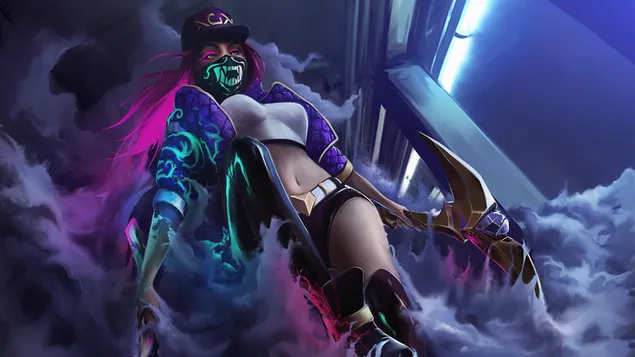 K/DA Neon 'Akali' : League of Legends (ฮ่า ๆ) 4K วอลเปเปอร์
