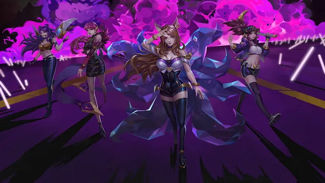 K/DA Popstar Girls (Anime FA) : League of Legends (LOL) 4K wallpaper