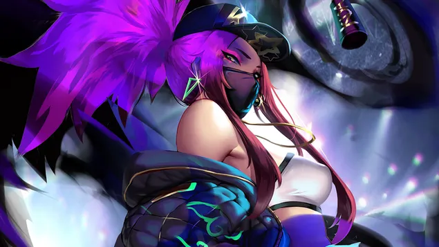 K/DA Popstar Neon 'Akali' (Anime FA) - 英雄聯盟 (LOL) 4K 壁紙