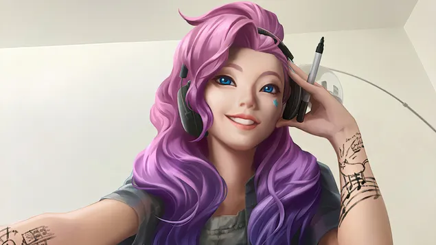 K/DA Popstar 'Seraphine': League of Legends [LOL] 4K טפט