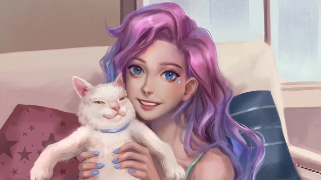 K/DA 'Seraphine' Playing with Cat - League of Legends (LOL)
