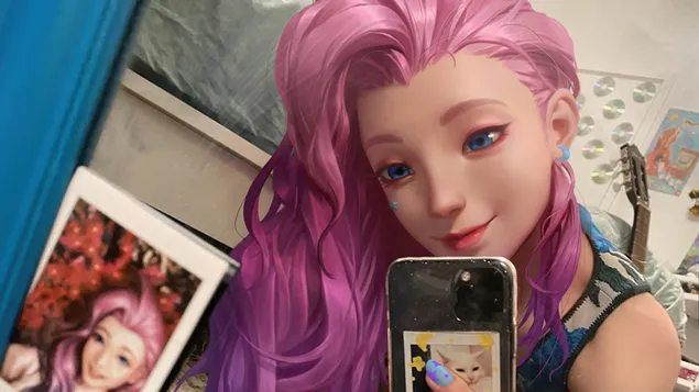 K/DA 'Seraphine' sladki selfi - League of Legends [LOL] 4K ozadje