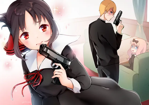 Kaguya Shinomiya, Miyuki Shirogane y Chika Fujiwara