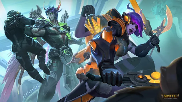 Páipéar balla Kali agus Chernobog - Smite4K