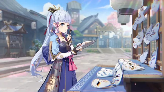 kamisato ayaka kupujacy maski ze sklepu | uderzenie genshina pobierz