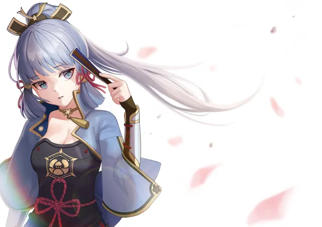 Камисато ајака геншин влијание 2K тапет