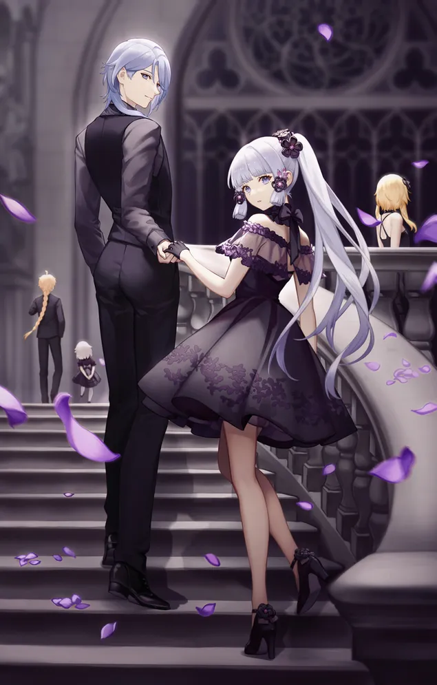 Kamisato Ayato Ayaka | בעל אישה (גנשין אימפקט) 2K טפט