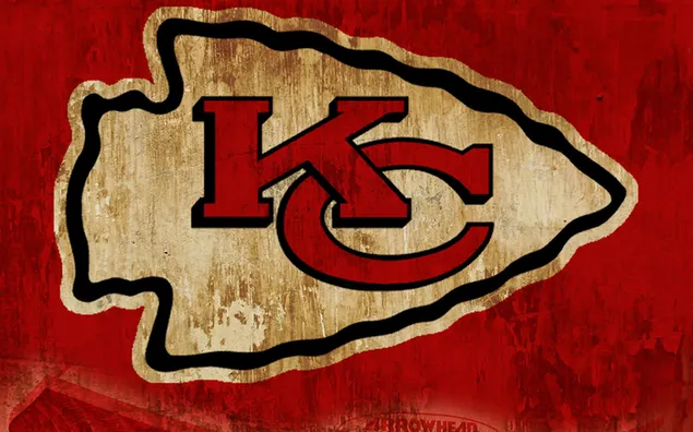 Kansas city chiefs logo på rød baggrund 2K tapet