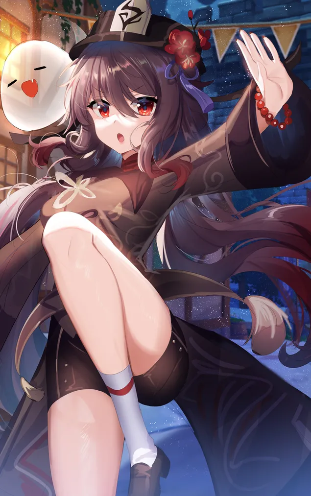 Especialista em karatê Hu Tao | Impacto de Ganshin 2K papel de parede