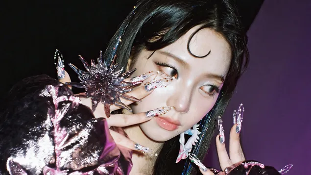 كارينا من Aespa - جلسة تصوير فيديو Supernova 4K خلفية