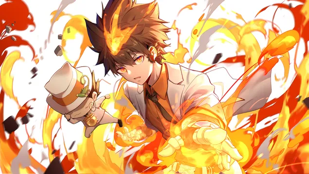 Katekyo Hitman Reborn! - ريبورن وساوادا تسونايوشي 4K خلفية