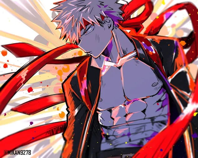 Katsuki Bakugo gata de provocare HD imagine de fundal