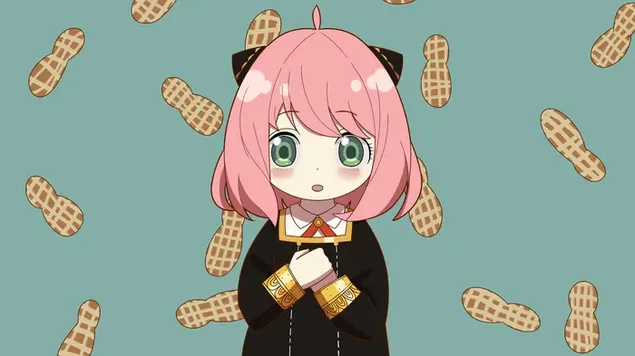 Kawaii Anya con fondo de cacahuetes