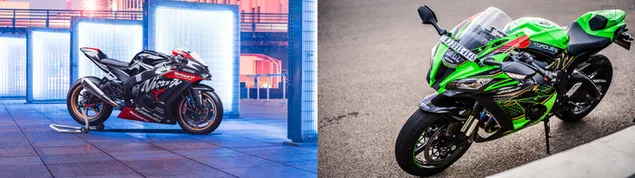 Kawasaki zx10r прилагодено дизајниран двоен монитор со резолуција 3840*1080 4K тапет