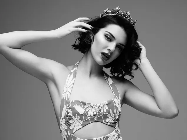 Kendall Jenner - Sesión de fotos de Marilyn Monroe (BG monocromática) 2K fondo de pantalla