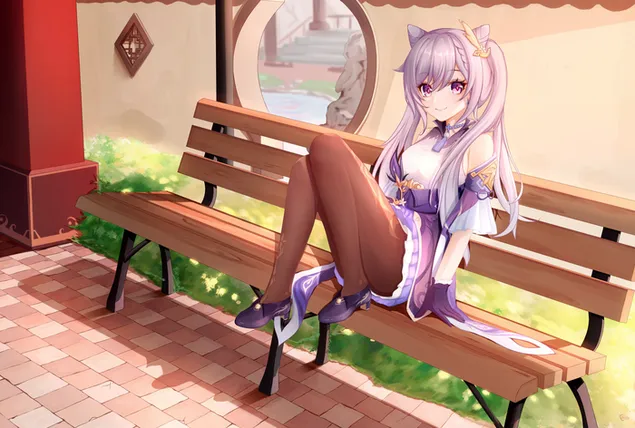 ke qing | sendirian duduk di bangku (ganshin impact) unduhan