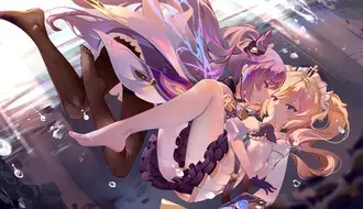 Keqing & Barbara alone together | lesbians (Genshin Impact) 4K wallpaper