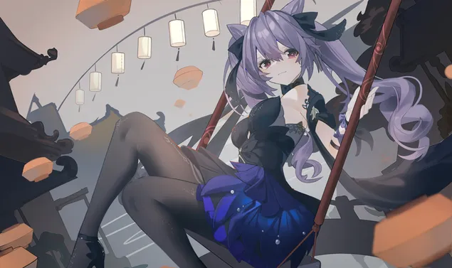 Keqing com seu vestido quente (Ganshin Impact) 2K papel de parede