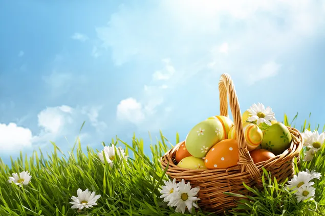 Keranjang Telur Paskah Warna-warni unduhan