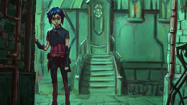 Kid Jinx i 'Arcane' Netflix-serien - League of Legends 4K bakgrunn