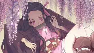Kimetsu No Yaiba - Nezuko under a Purple Wisteria  HD wallpaper