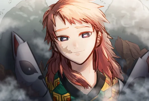 Tapeta Kimetsu No Yaiba – Sabitova ochranná maska ​​se rozdělí na dvě části HD