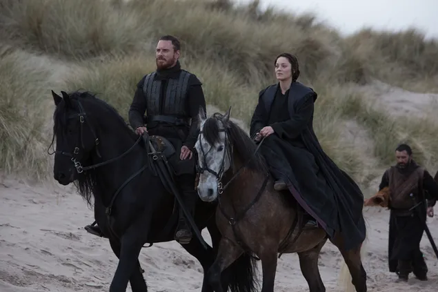 קינג מקבת וליידי מקבת רכיבה על סוסים 4K טפט