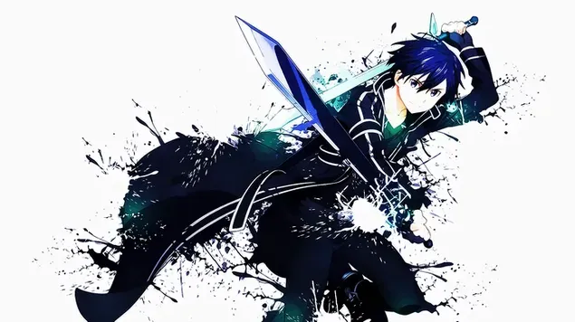 Tapeta Kirito z online splash artu sword art HD