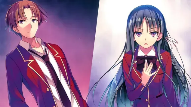 精英教室的绫小路清隆和堀北铃音 8K 壁纸