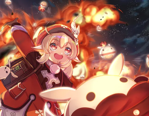 kli nasolodzhuiet'sya bombovim khaosom | genshin impact zavantazhiti