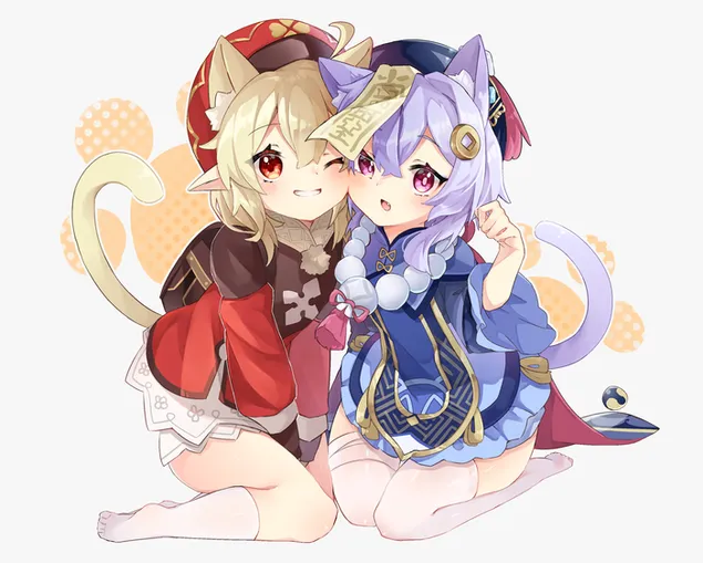 Tapeta Klee & Qiqi spolu | Ganshin Impact 2K