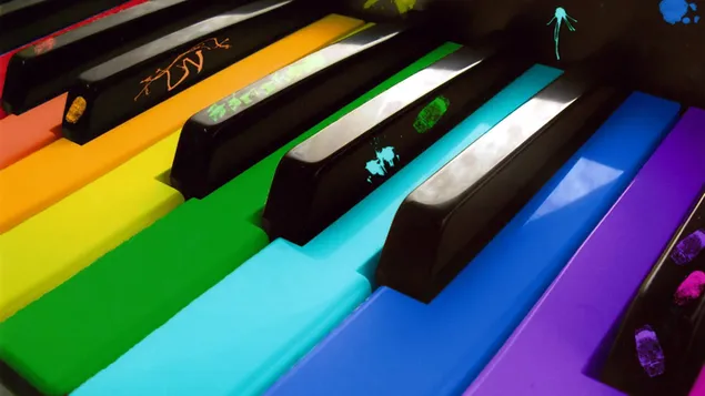 Kleurrijke pianotoetsen