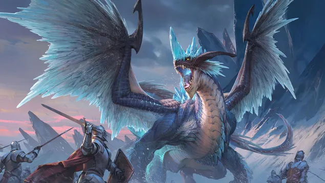 Ταπετσαρία Μάχη Ιπποτών και Δράκων 4K