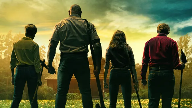 Taustakuva Knock at the Cabin -elokuvan juliste 4K