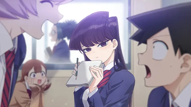 Komi Can't Communicate - Shouko Komi, Hitohito Tadano & Najimi Osana 4K 壁纸