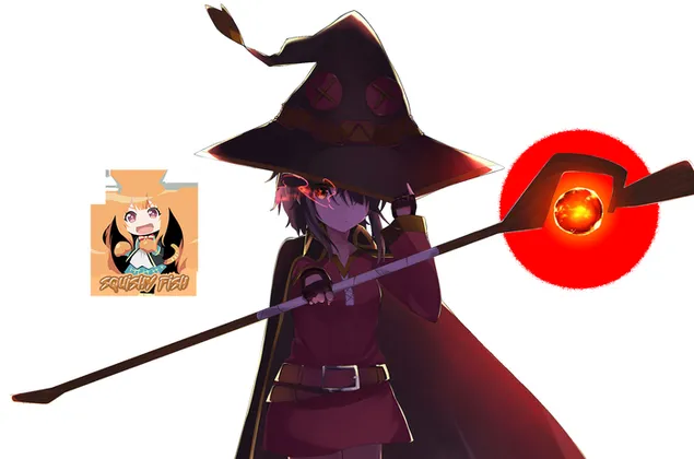 KonoSuba: Berkat Tuhan di Dunia yang Hebat ini! - Ahli Sihir Gerbang Megumin Bersama Kakitangan 2K kertas dinding