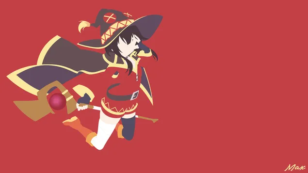 Hình nền KonoSuba - Megumin (Chủ nghĩa tối giản) 4K