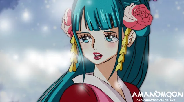 Kozuki Hiyori Zoro'yu izliyor 4K duvar kağıdı