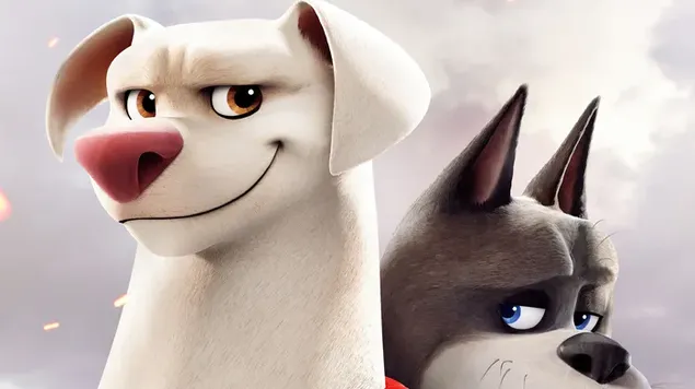 Kripto un dūzis no DC League of Super-Pets animācijas filmas 4K fona tapete
